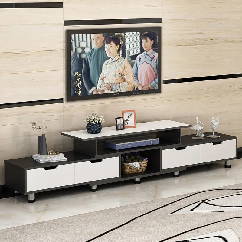 Simple modern retractable solid wood bedroom Nordic TV cabinet coffee table