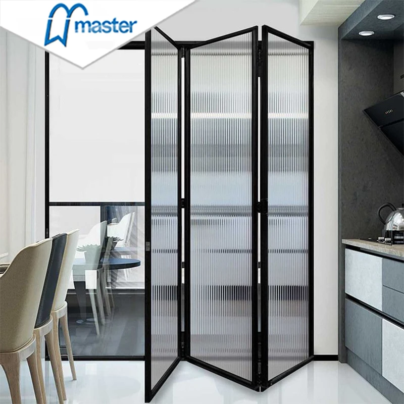 2023 Manufacturer New Design Aluminum Flashing Accordion Double Tempered Glass Folding Doors For Exterior