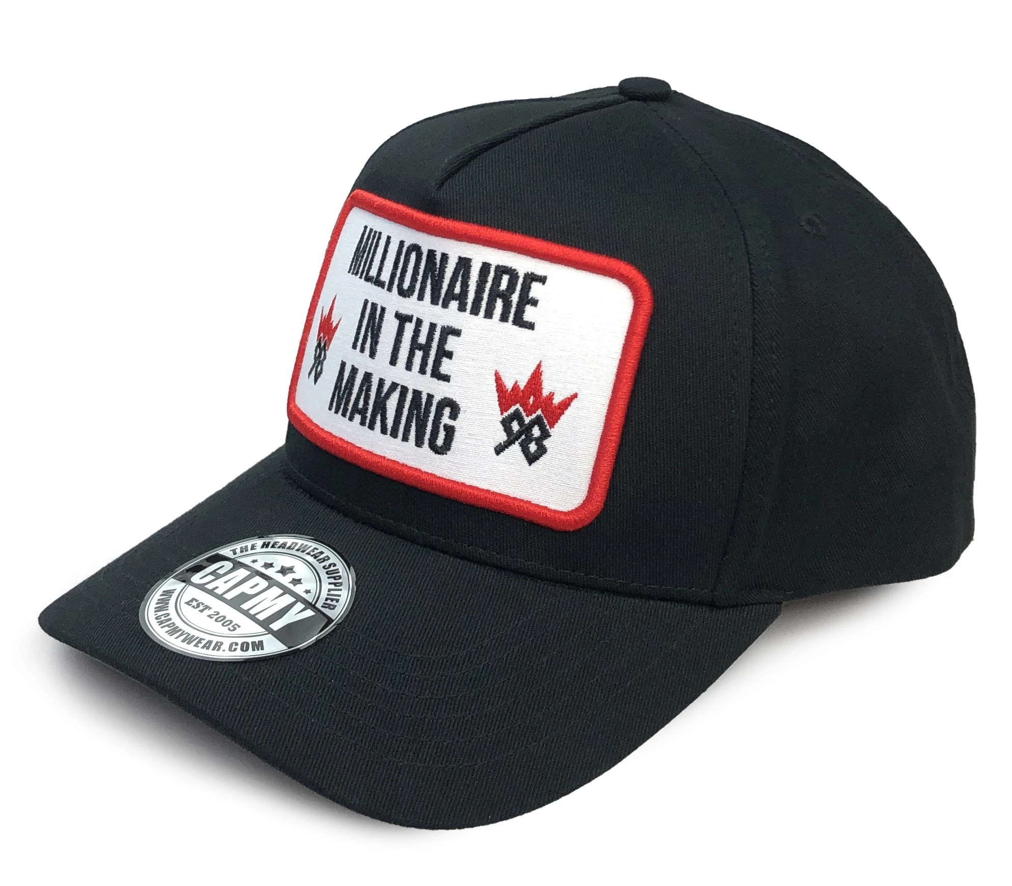 Wholesale Fit 5 Panel 100% Cotton Black  Baseball Cap Adjustable Patch Logo A Frame Cap Women Men  Baseball Caps Hats Sport Mens