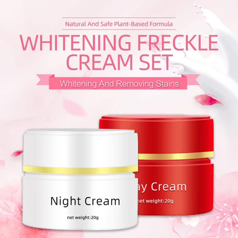 Oem Best Moisturizing Skin Organic Brightening Enhancing Melasma Freckles Day And Night Face Whitening Cream Set