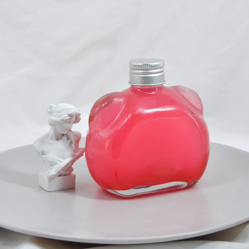 glass wine bottle empty bottle self brewed fruit  beverage juice coffee wine glass with screw metal lid