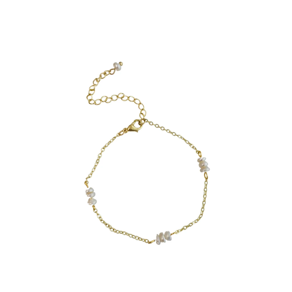 Vershal B-265 Korean Style 18K Gold Plated Link Chain Necklace Freshwater Pearl Necklace Women