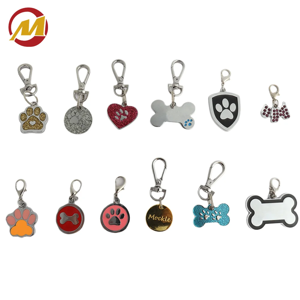 Many Shape Paw,  Bone, Love Shape Anti-lost Personalized Pet ID Tag For Cat Dog Puppy Collar Customized Name Plate Pendant Parts