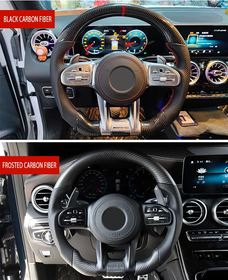 LED RPM Carbon Fiber leather steering wheel steering wheel with heat amg steering wheel for mercedes-benz