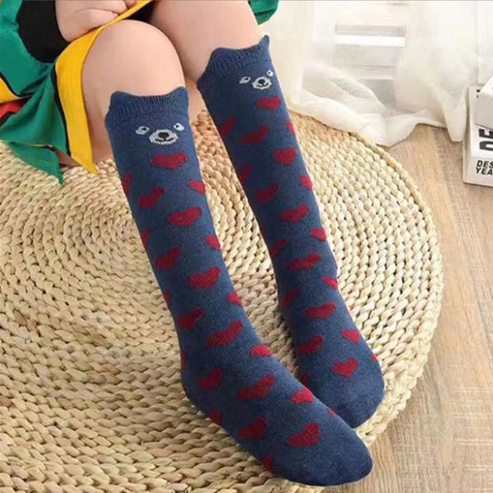 Wholesale High Quality Winter children knitted animal cotton stocking for kid