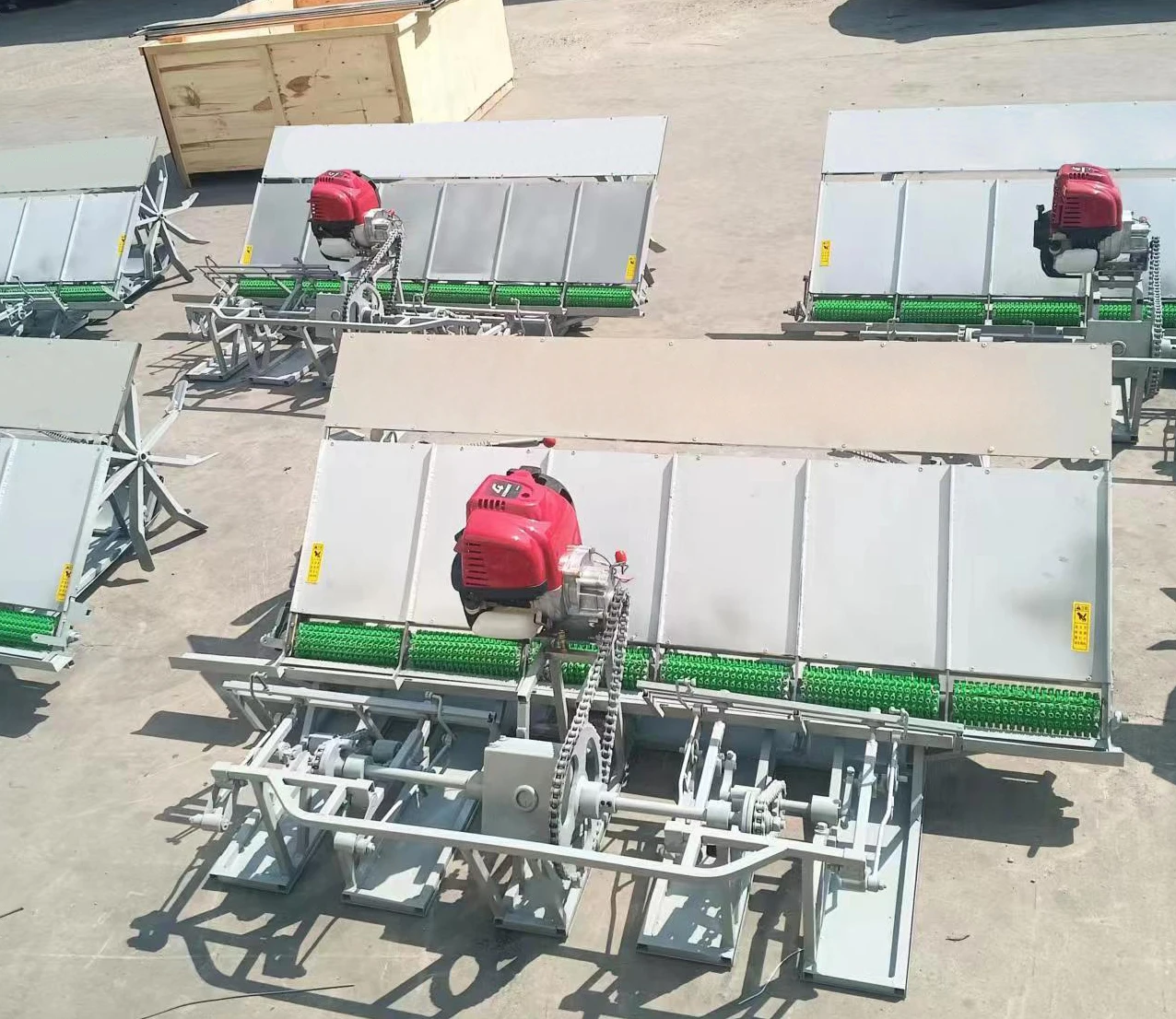 High quality 6 row walking behind rice transplanter seeder paddy rice transplanting machine