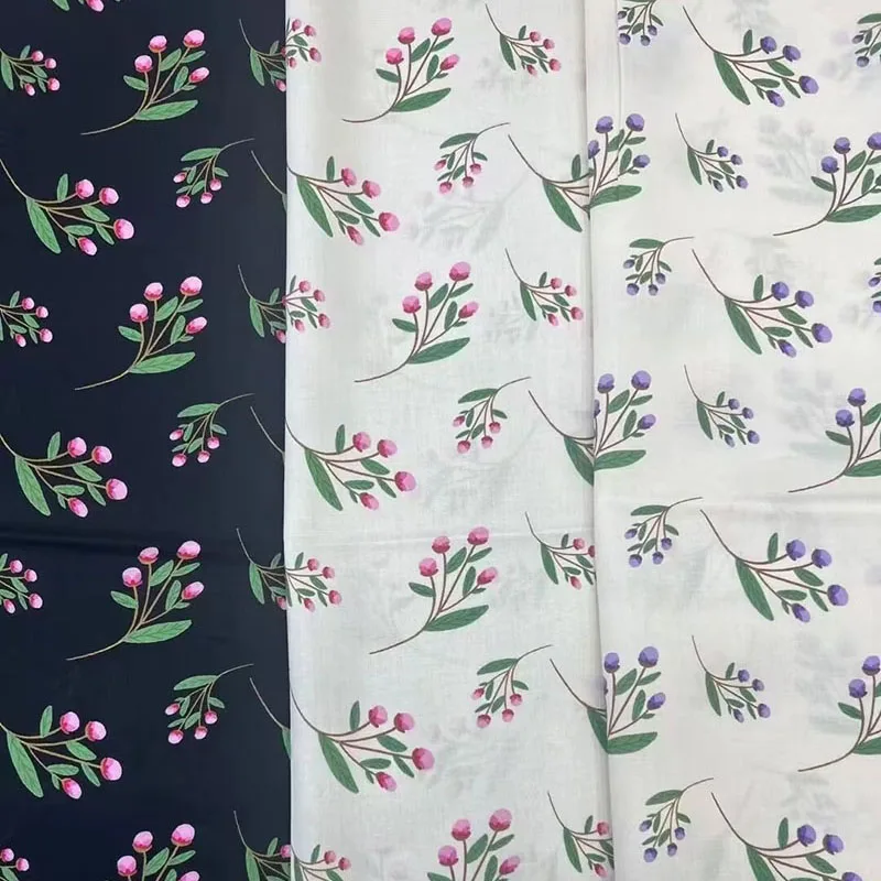 New Summer Hot Selling Flowers Free Korean Design Digital Printed Fabric 100% Pure Cotton Soft fabric