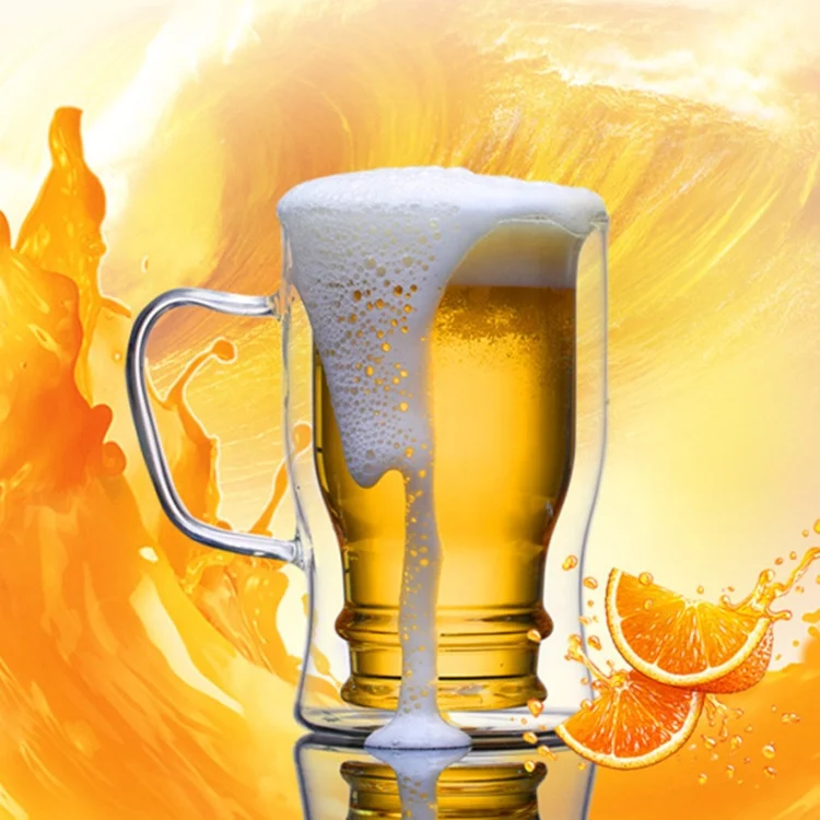 WONDER High Borosilicate Glass Cup With Handle Beer Drinking Mug  Transparent Milk Glass Juice Glass Cup