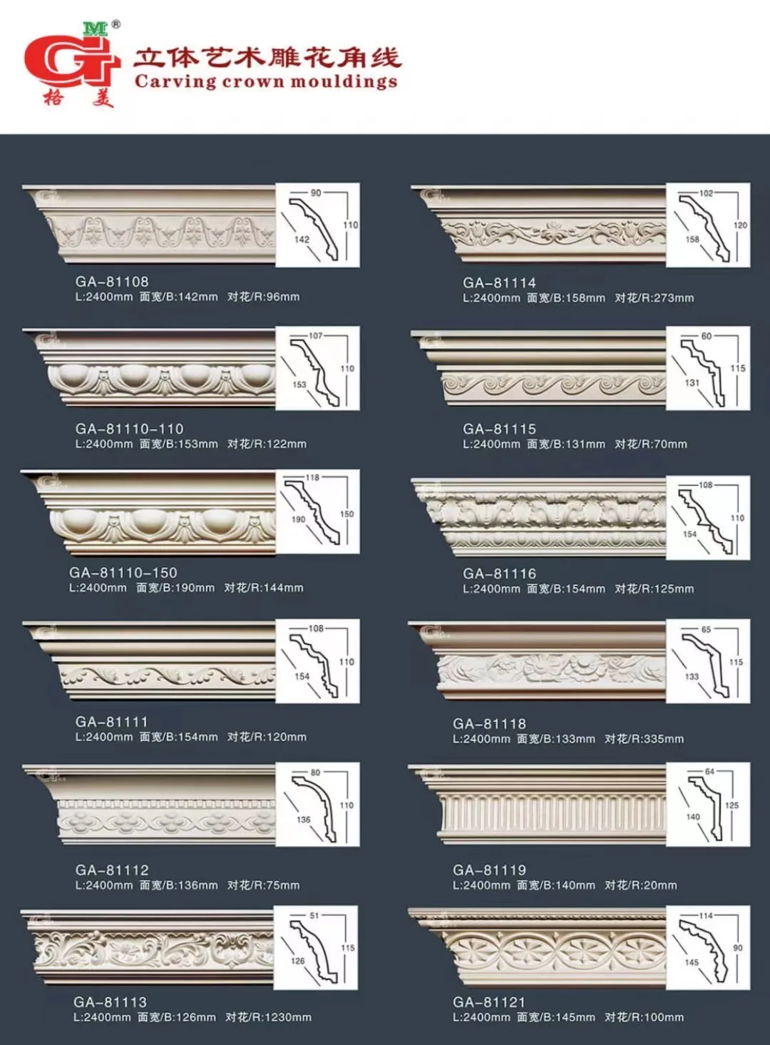 Malaysia Polyurethane Foam Molding Frame Cornice Dentil Moulding for House