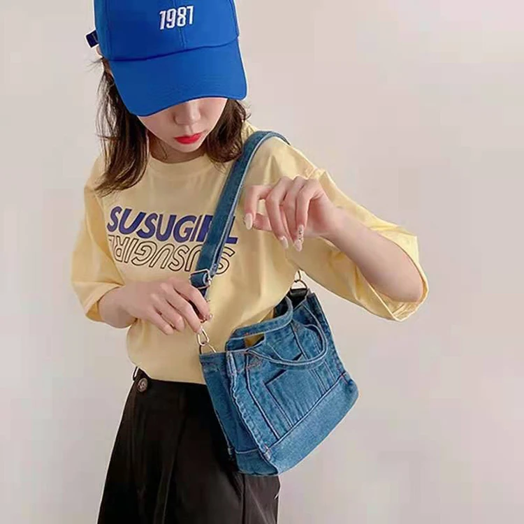 Italy Designer Denim Clutch Bag Ladies Western Purses Blue