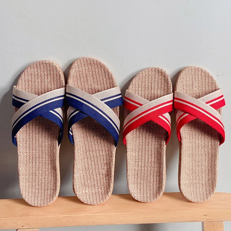 2022 Cheap Hot Sale Eva Sole Unisex Summer Beach Non Slip House Slippers Linen for Women