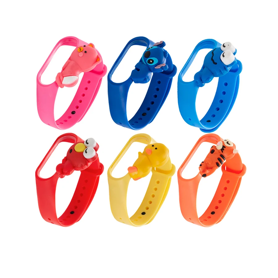 ShanHai Cartoon Cute Strap For Xiaomi Mi Band 3 4 Smart Watch Wrist M3 M4 Plus For Xiaomi MiBand 3 4 Miband Strap Replacement