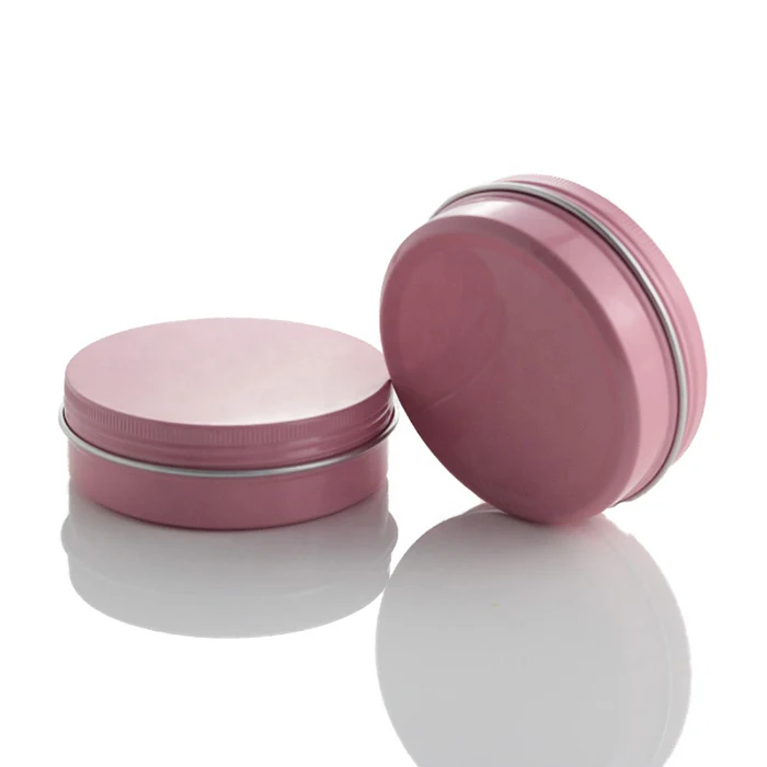 В наличии, 30 мл, 60 мл, 100 мл, Высококачественная пустая розовая алюминиевая банка, металлические круглые банка для конфет, бальзам для губ, мазь, косметическая упаковка