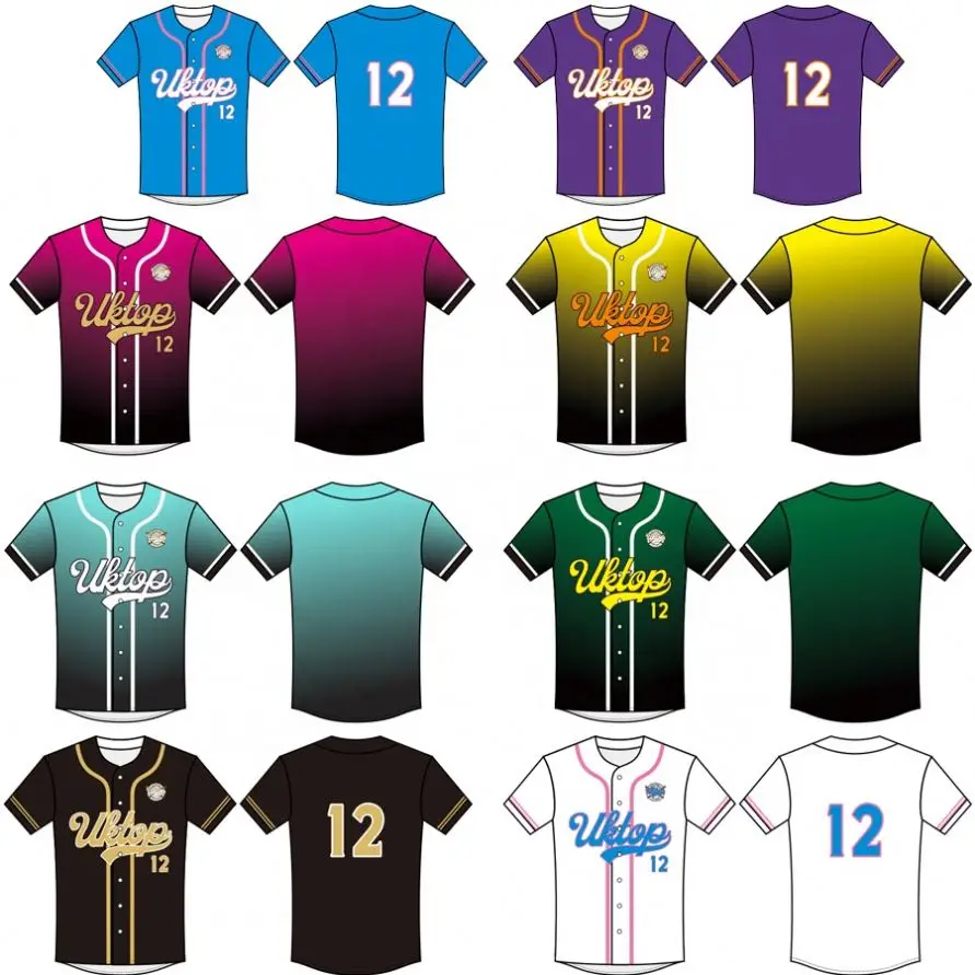 Wholesale Blank Sublimation Baseball Uniform Shirts American OEM Custom Team Baseball Jersey
