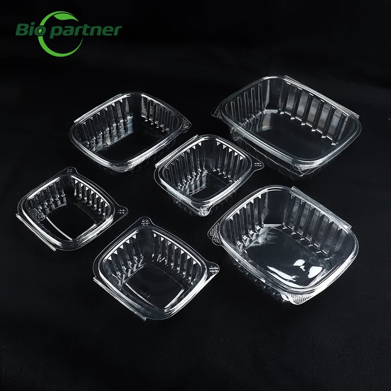 OEM/ODM Clear Pet Blister Transparent Clamshell Box Fruit Packaging Container Plastic Food Containers Hinged Lid