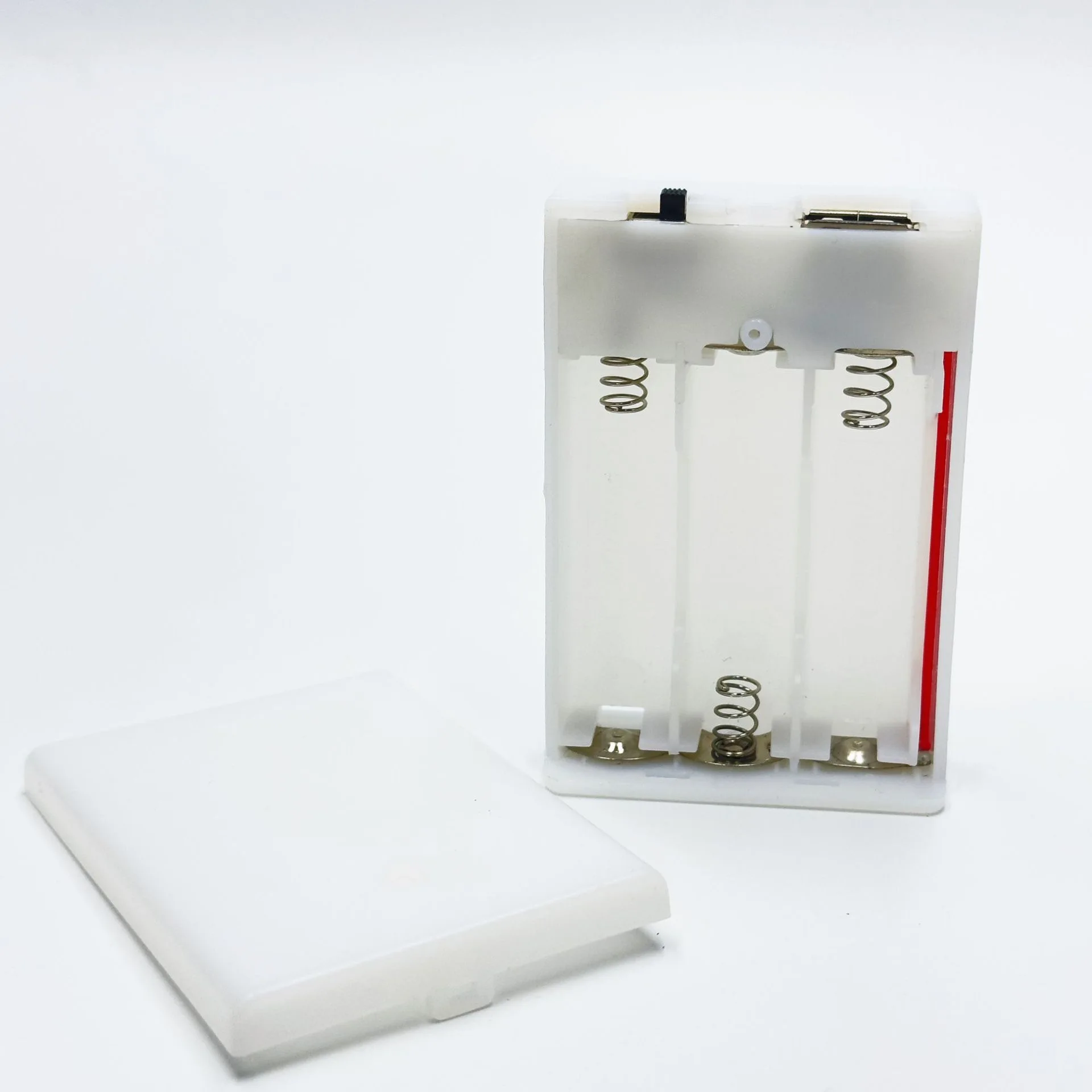White Built-in USB3*AA Battery Box AA with Cover and Switch Holder