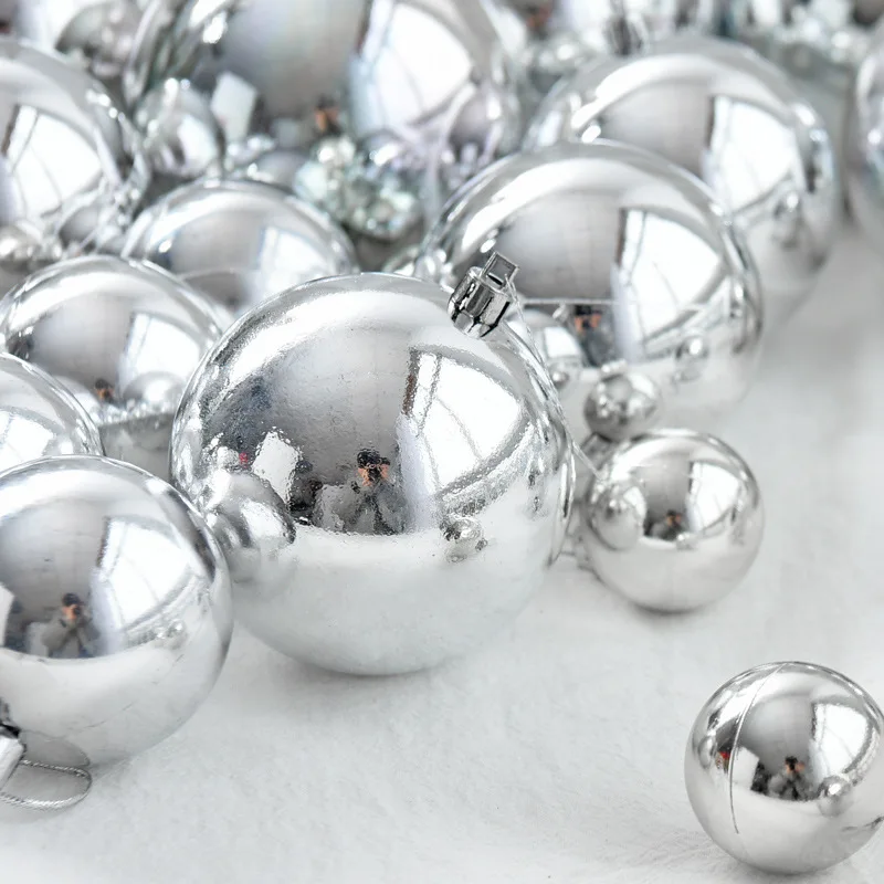 Christmas Baubles Ornament Silver Ball Party Home Garden Decoration Christmas Ball For Christmas Tree Decoration