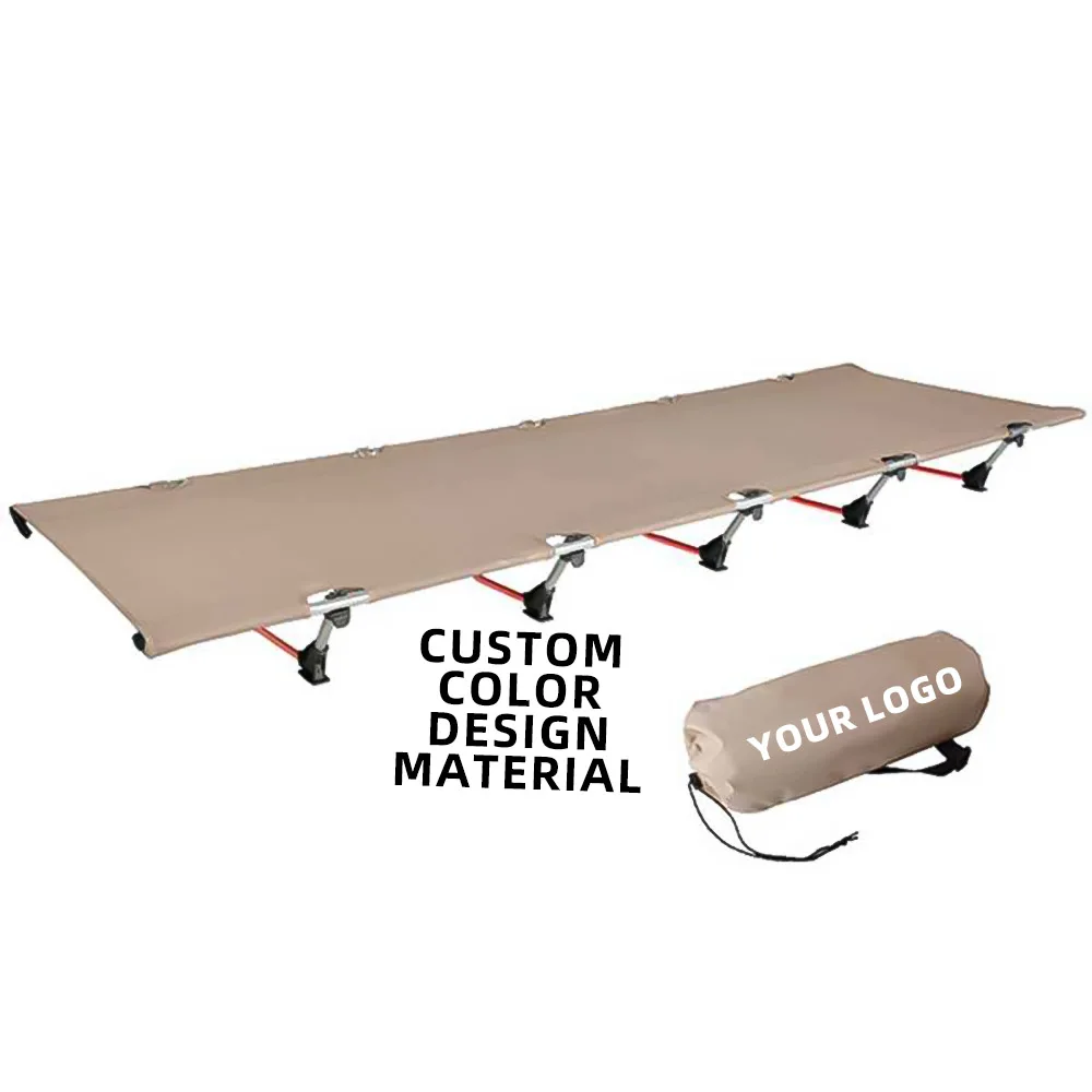 Outdoor Adult Sleeping Bed Collapsible Lightweight Beach Travel Portable Camping Cot Folding Bed