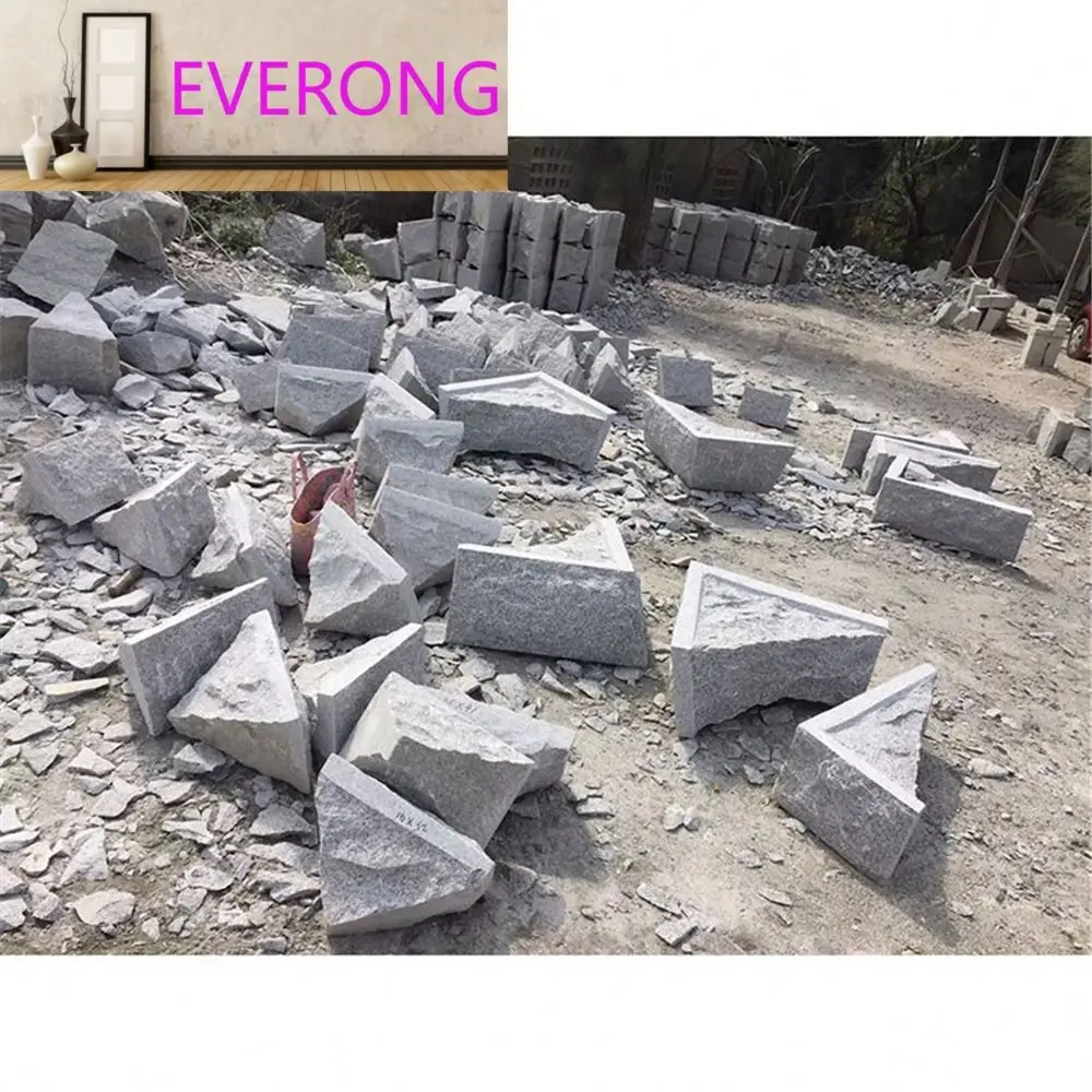 Hot Sell Natural Surface Grey Granite Garden Wall Chinese G603 Exterior Cladding Tiles Mushroom Stone