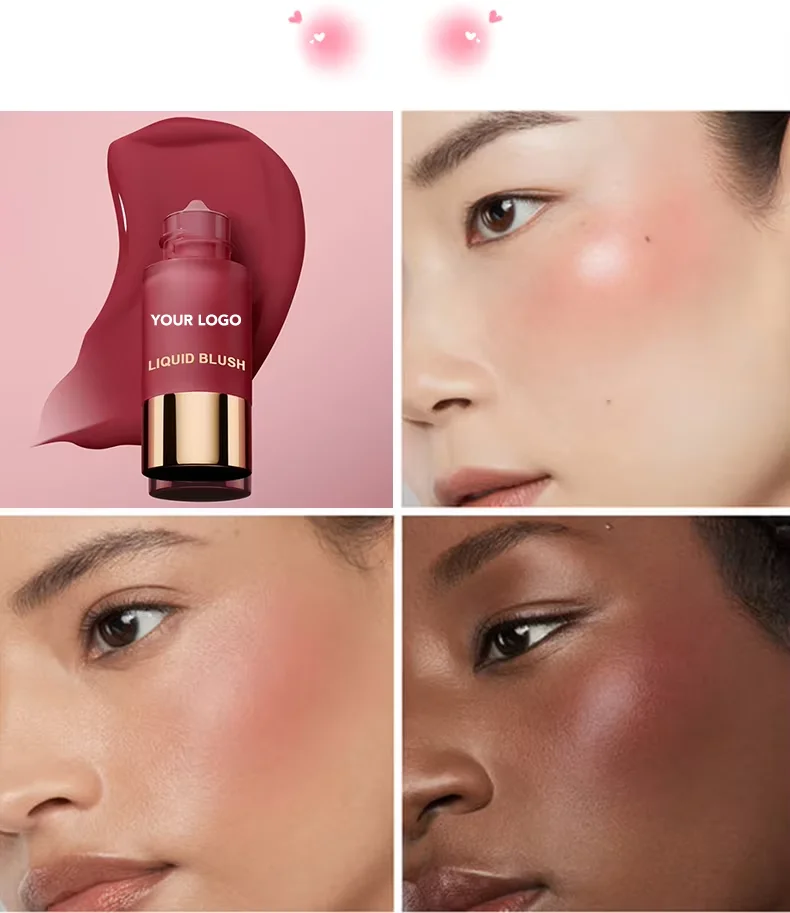 Private Label 7 Colors Face Makeup Contour Concealer Cheeks Long Lasting Pigmented Vegan Cream Matte Liquid Blush