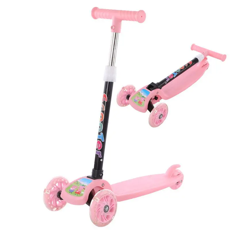 2024 Best-Selling Safety Design Cheap Foldable Kids Kick Scooter 3 Wheel lights foot Push Scooter