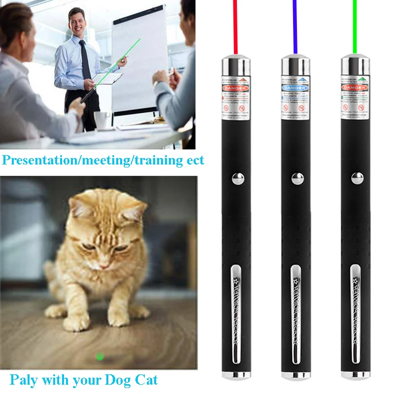 Green Lasers Pointer USB Cat Interactive Pointer Toy 405nm Blue Laser Pointer Visible Beam Light Pointing Laser