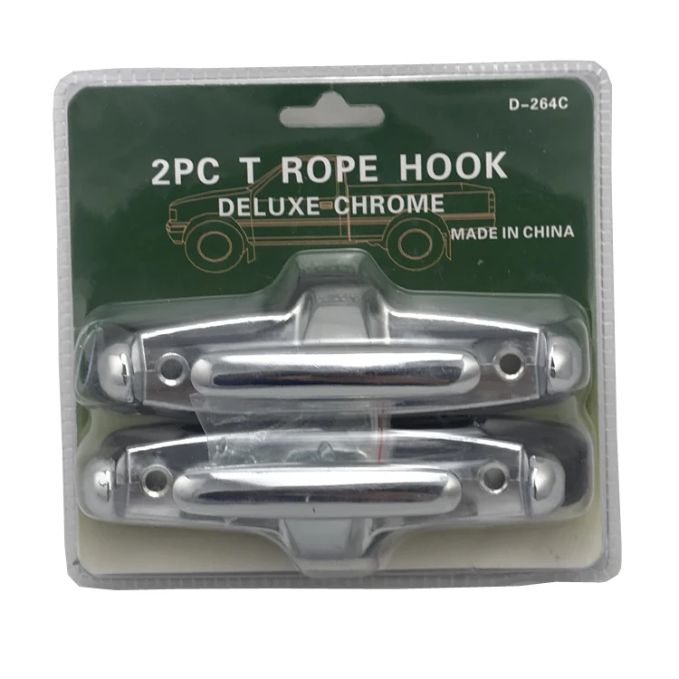 High Quality 2PC T Rope Hook Chrome Stake Pocket Truck Anchor Points With Toggle Bolt And Rubber Bumper