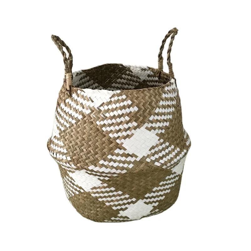 Wholesale Multi Flower Plants Pots Laundry Storage Bathroom Garden Decors for Seagrass Belly Basket