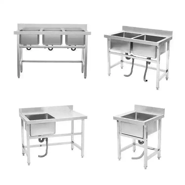 Wholesale Heavy Duty Free Standing Kitchen Sink for Commercial Stainless Steel Bowl