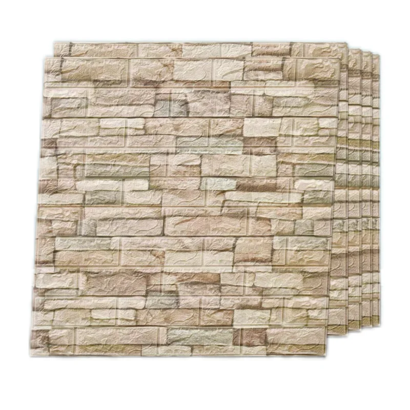 Wallpaper self-adhesive pvc 3d wall sticker wholesale foam brick decorative retro brick wallpaper