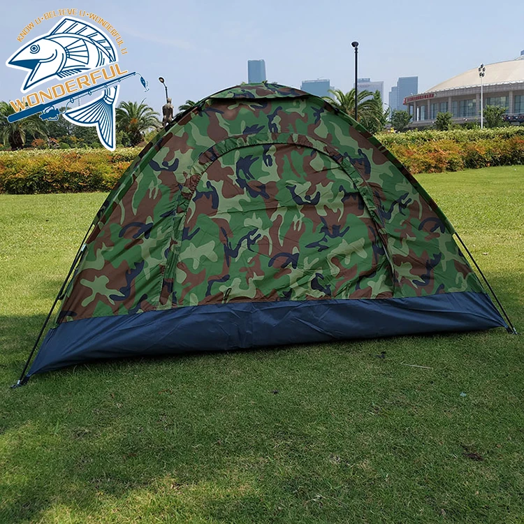 One Person Outdoor Travel Waterproof Single Layer Portable Folding Camouflage Camping Tent