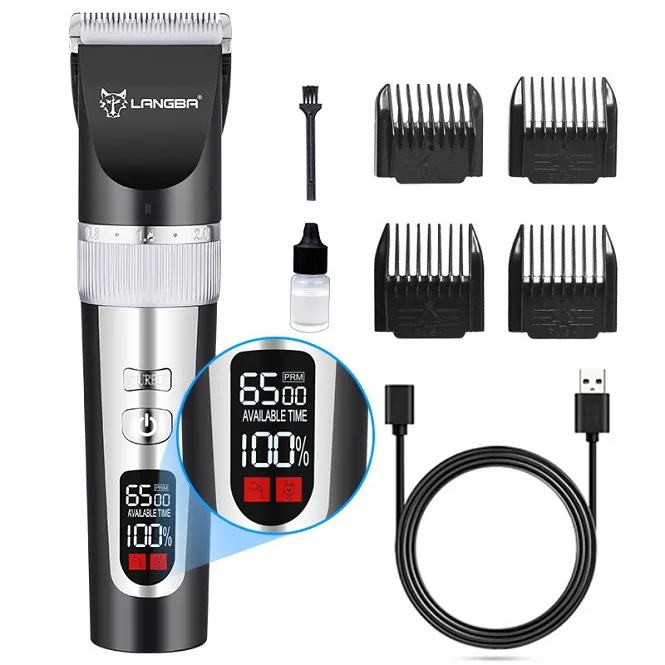 Hot Selling Professional USB Charging Wireless Dog Hair Cutter Low Noise Rechargeable Pet Shaver Clippers Multifunction Trimmer