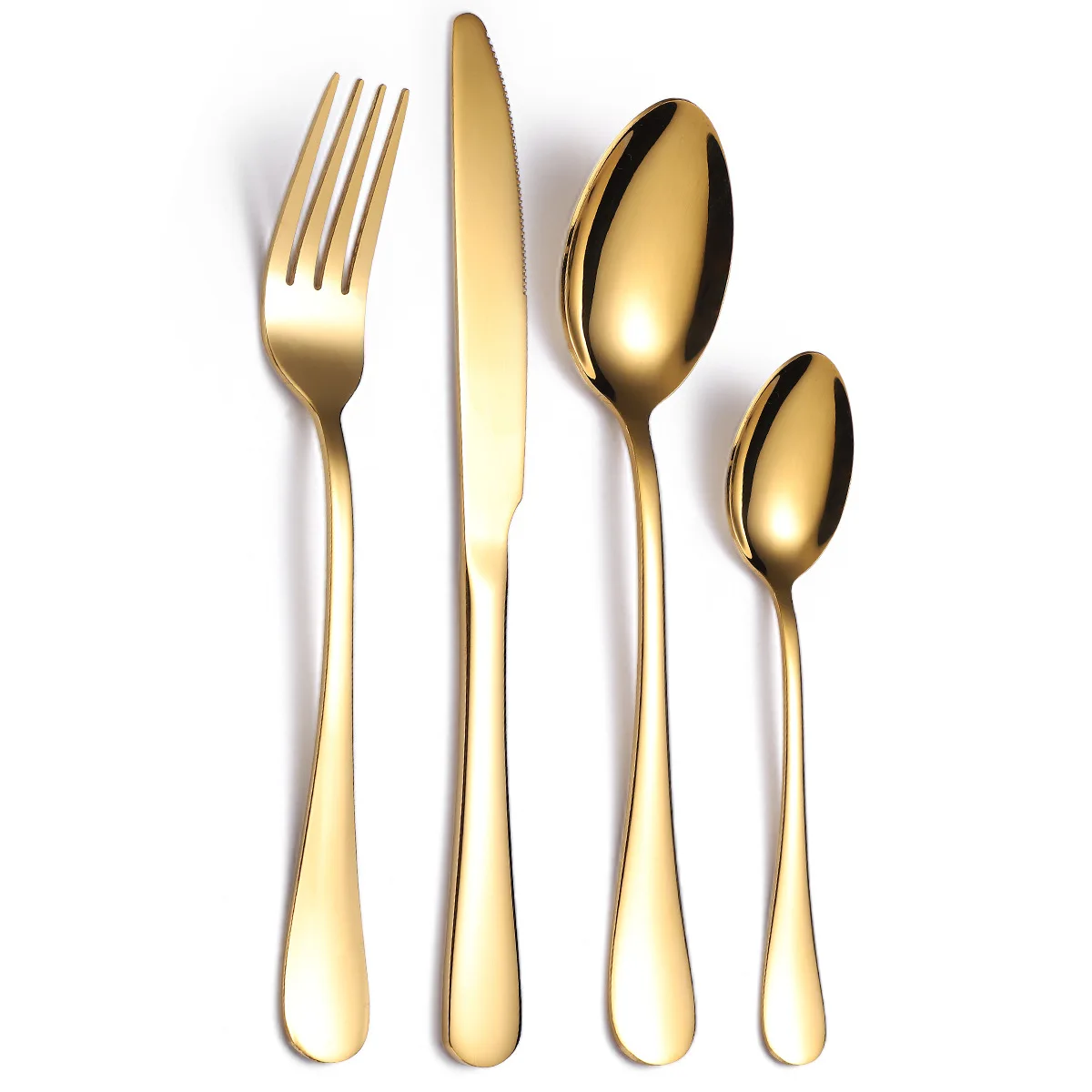 New Arrival Stainless Steel Golden Cutlery Sets High Mirror Polish Hotel Cutlery Flatware Set Cutlery Sets 24pcs With Wooden Box