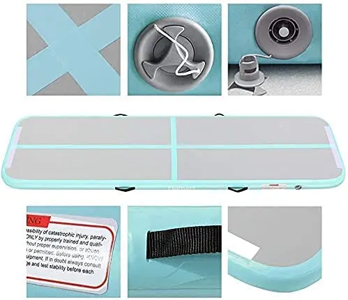 Air Tumble Track Inflatable Gymnastics Mat Gymnastics Training Mat with Electric Air Pump for Home/Outdoor/Gym/Cheerleading/Yoga