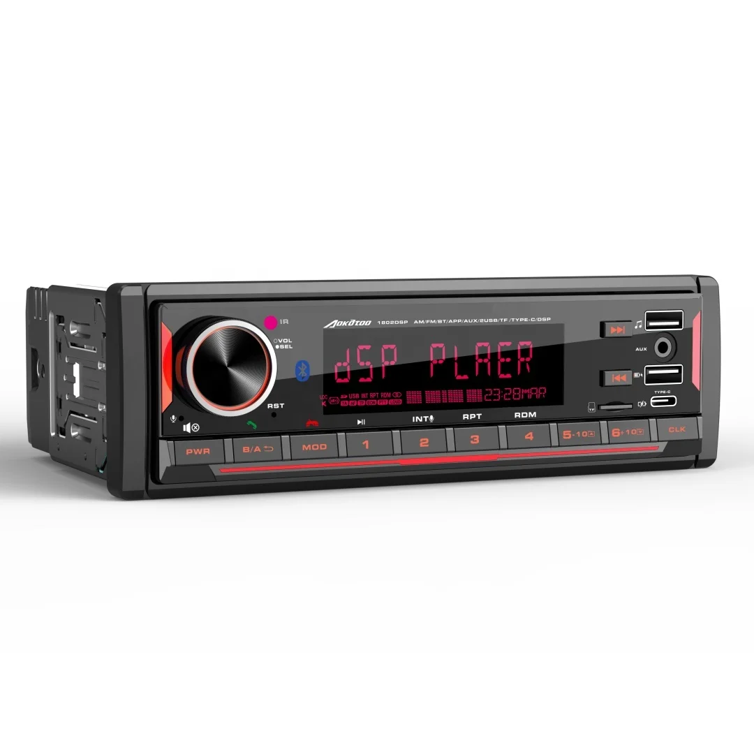 DSP Stereo Car Radio with BT 12V In-dash 1 Din FM Aux in Receiver SD USB MP3 Player Bluetooth Radio Universal Cd Player for Car