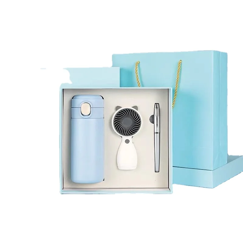 custom water bottle vacuum mug stainless steel custom metal pen insulated mug cups powerbank 8000mah electric hand fan