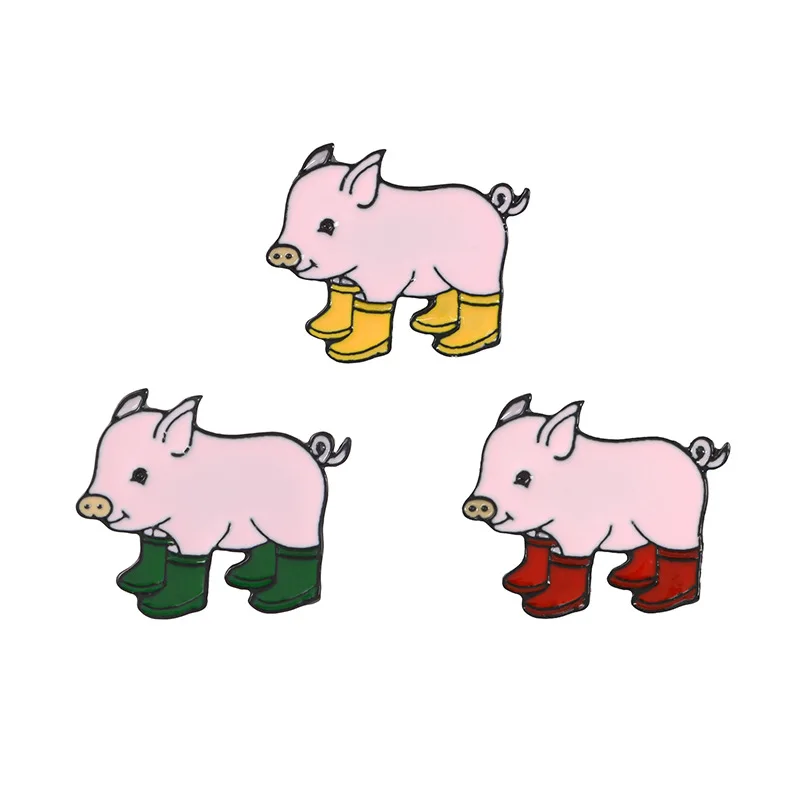 Pink pig enamel pins fashion jewelry brooches bulk hard lapel broches clothes cjewelers hamburger tshirt funny cheap small badge