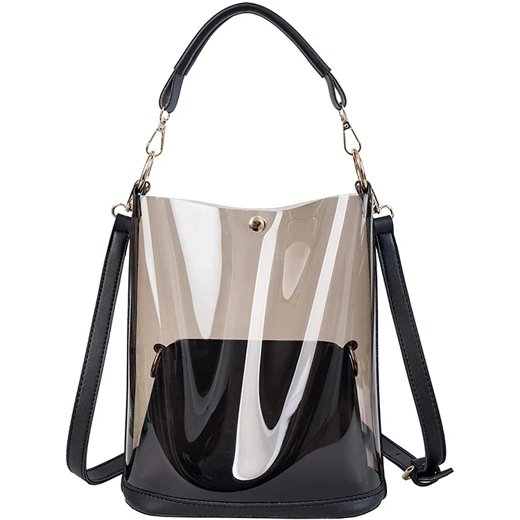 Wholesale Woman Clear Pvc Plastic Jelly Transparent Handbags Bag With Handle