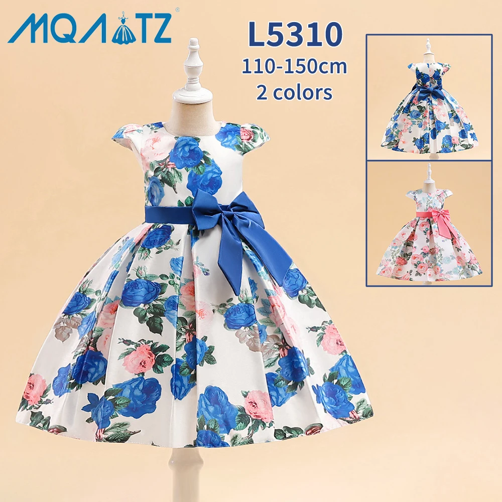 MQATZ Girls Frock Children Flower Printed Colorful Baby Dress  Baby Kids Summer Dresses Birthday Dresses For Kids L5310