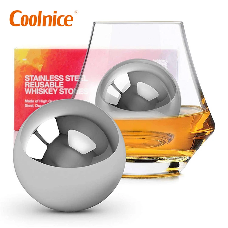 Hot Sale Reusable Stainless Steel Ice Cubes Ball Metal Chilling Stones Cooler Balls