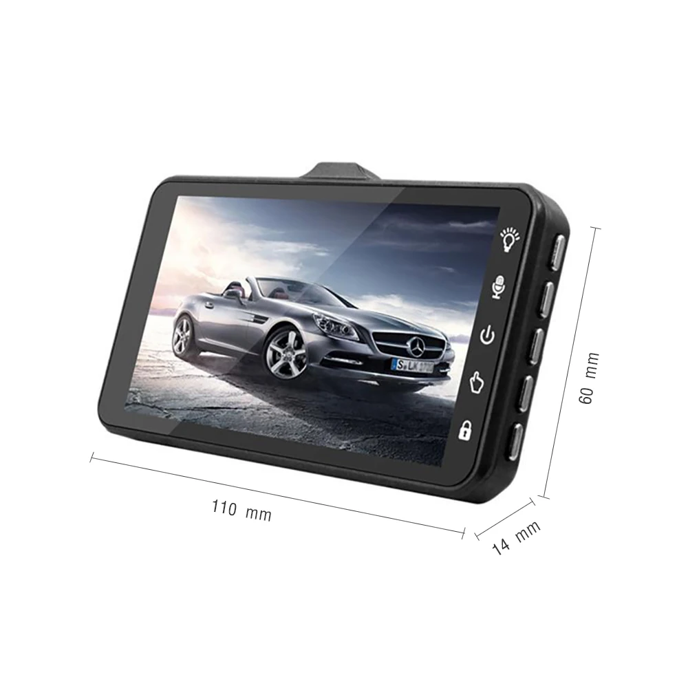 Dash Cam New Dual Lens Car DVR Camera FHD 1080P 4' IPS Capacitive Touch Screen Night Vision Recorder Parking Monitor
