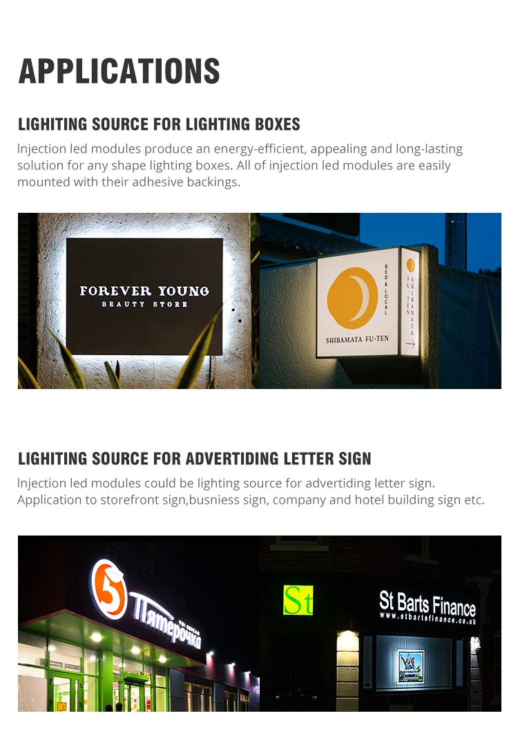 Mini Led Injection Module 12v 3leds 1.5w Channel Blister Letters Advertising Box Outdoor Smd 2835 Led Module