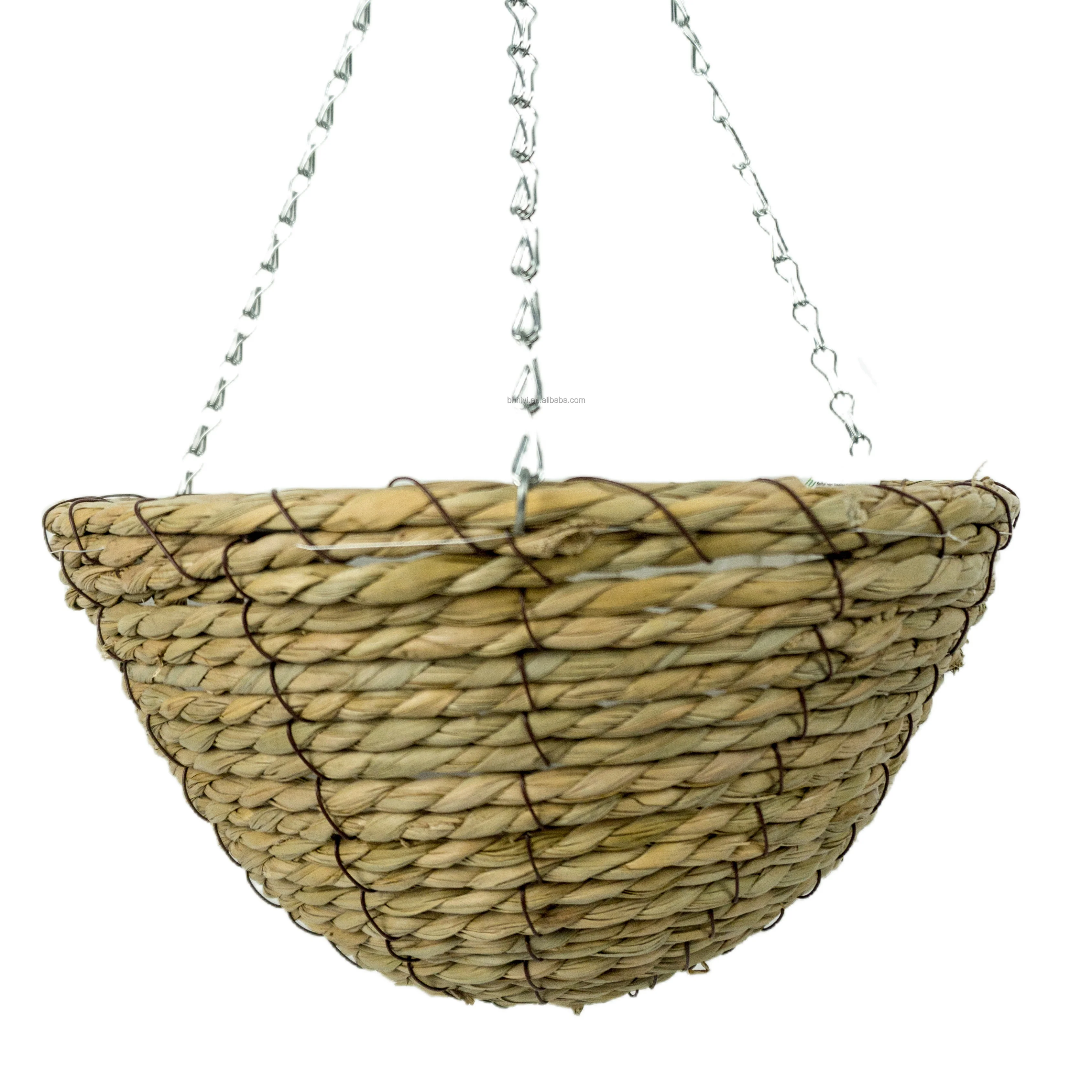 Seagrass Rope Woven Basket Handcrafted Rope Basket Eco-Friendly Macrame Planter Sustainable Cord Plant Holder