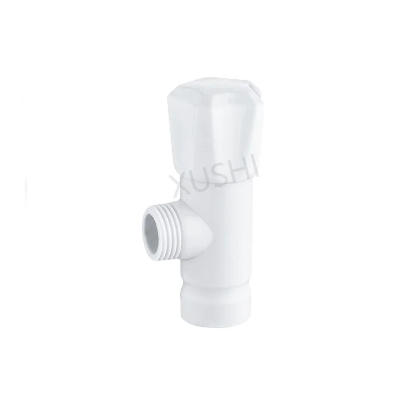 plastic male and female thread bathroom angle valve ABS ceramic chip White Angle Valve