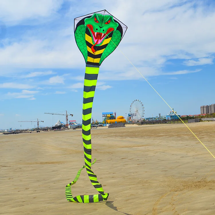 14m Green Snake Kite Children Outdoor Toys For Kids Gift