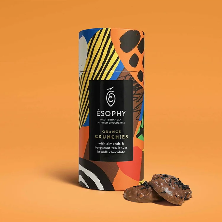 Moisture Proof Chocolate Lollipops Candy Paperboard Packaging Airtight Food Container Cylinders