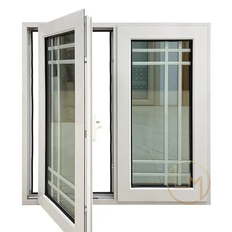 48 x 60 36 x 72 Customized PVC Casement Window Double Glazed PVC Casement Windows For Sale