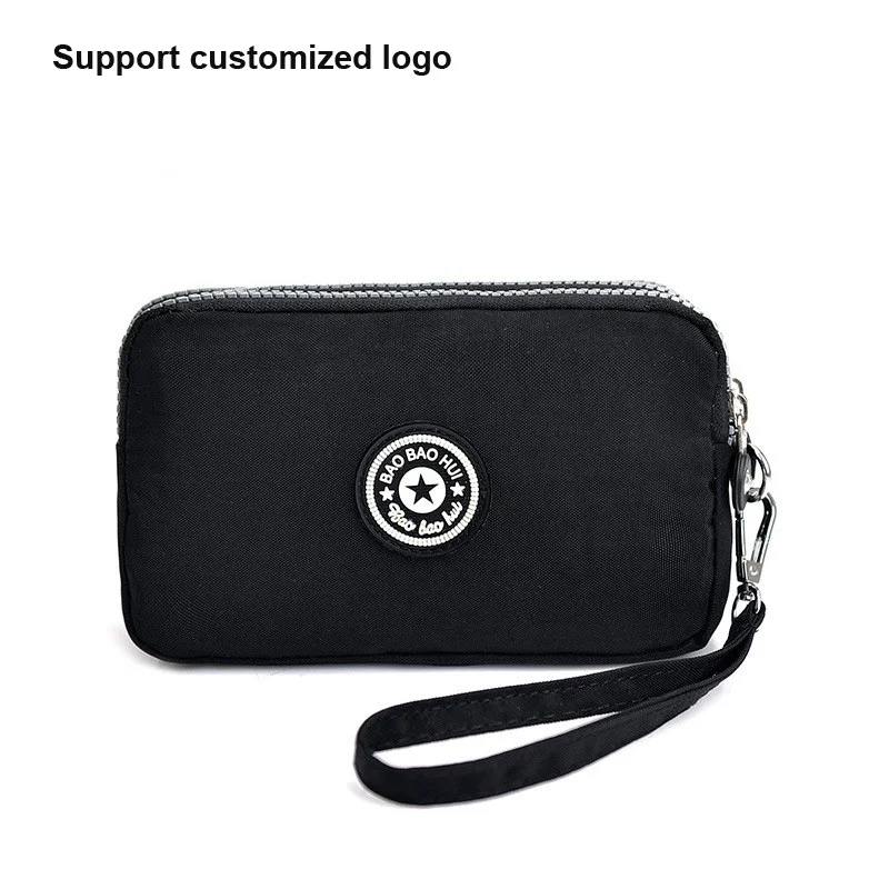 Free shipping in China Multifunction 3 Layers Zipper Key Card Phone Pouch Coin Money Bag Woman Long Purse Wallet