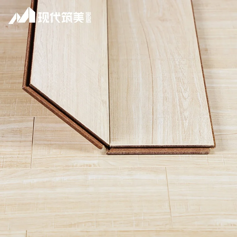 Laminated flooring white oak high gloss german technique water proof class 32 ac4 hdf  laminate floors in china