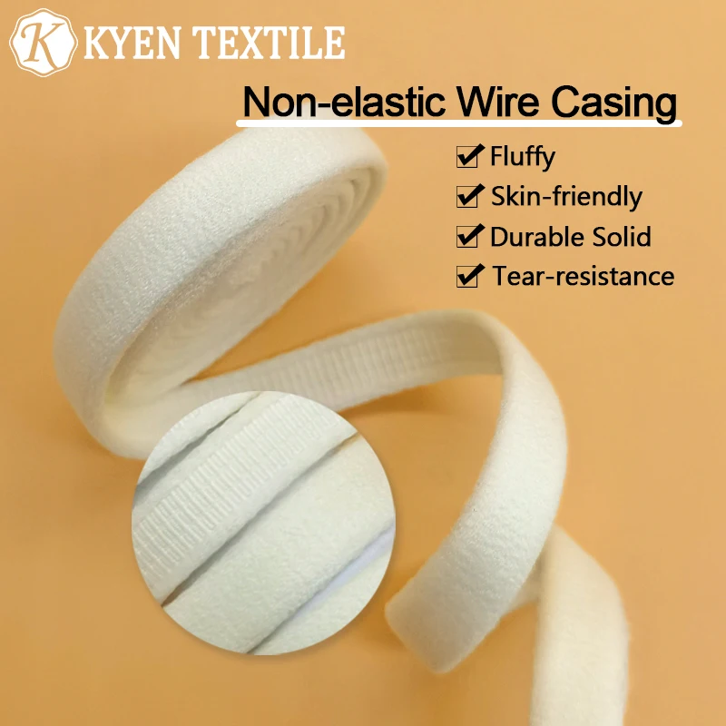Nylon Wire Casing Underwear Accessory Underwire Steel Bone Tape For Bra Cup Guangdong Manufacturer 10MM Non-elastic Wire  Casing